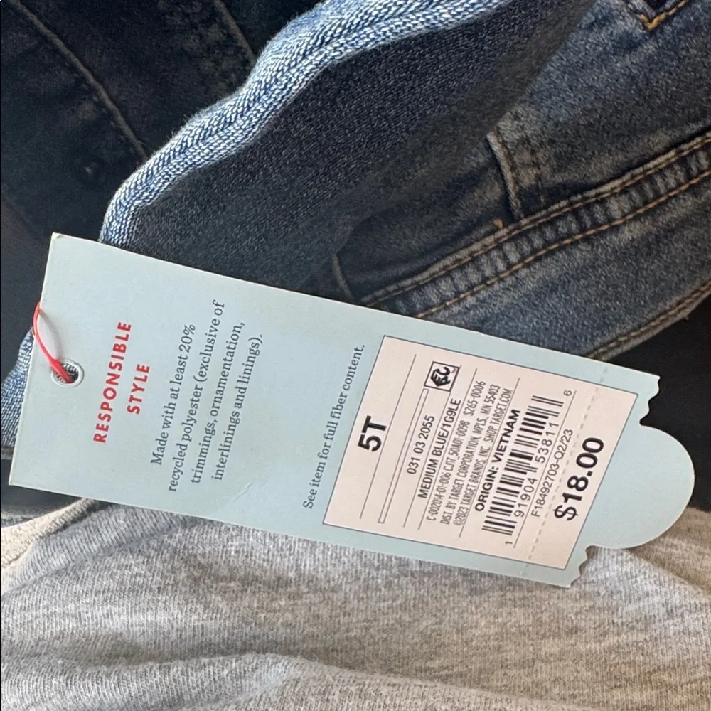 Target Cat & Jack Medium Blue Denim Jacket for Girls. NWT Sz 5T - Picture 10 of 10